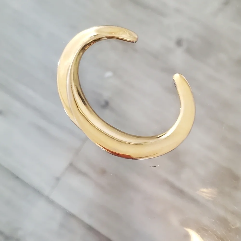 CARA Gold & Silver Tone Crescent Cuff Modern Sleek Bracelet